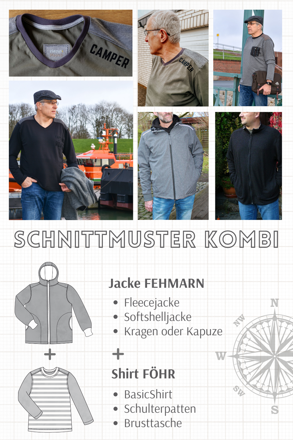 FÖHR + Fehmarn, Herrenshirt und -jacke, Kombi-Ebook