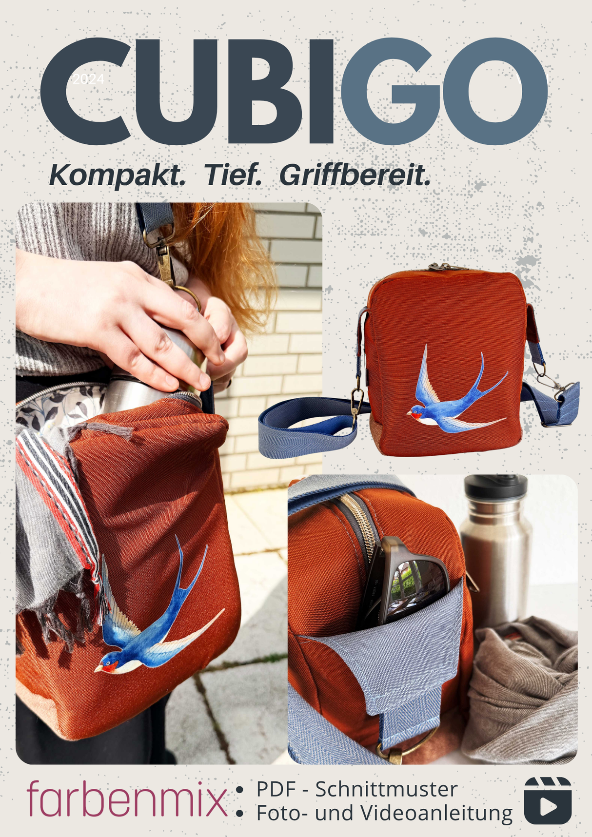 CubiGo, Umhängetasche im modernen Boxdesign, Kreativ-Ebook