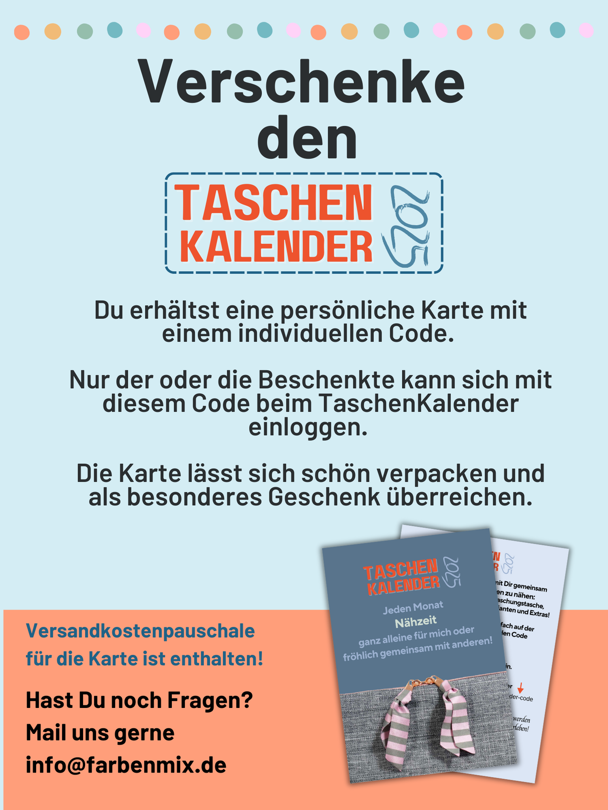 Taschenkalender 2025, Sei dabei!
