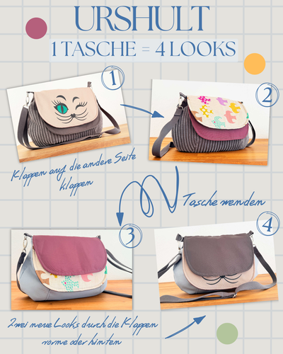 Urshult Doppeldecker-Tasche, Schnittmuster