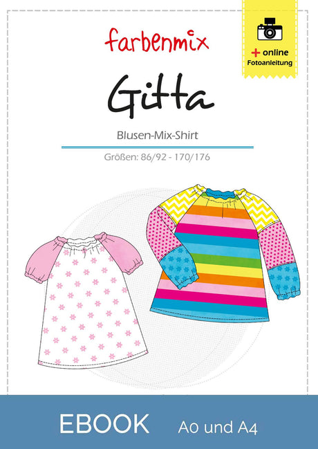 Ebook-Schnittmuster-Kinder-Blusenshirt-Gitta-Farbenmix