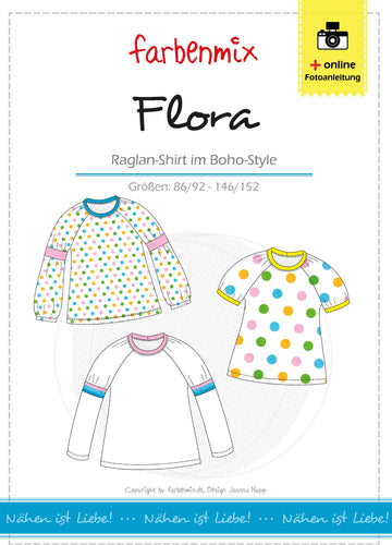 FLORA, Kinder-Raglanshirt, Schnittmuster-Ebook