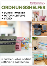 Ordnungshelfer – Nähanleitung Stifte- & Kosmetiktasche mit Reißverschlussfächern, Schnittmuster-Ebook