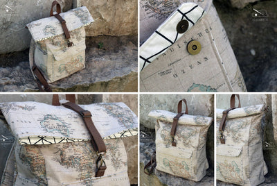 Rucksack-Landkartenstoff