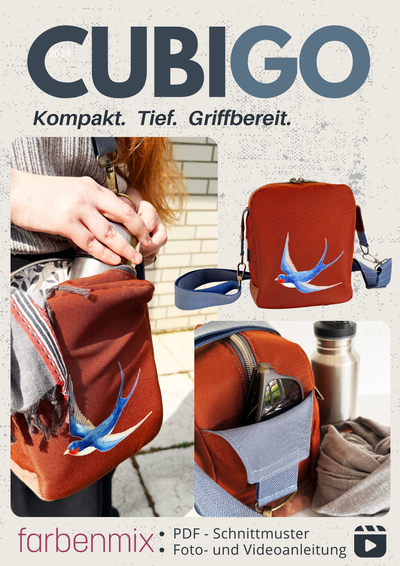 CubiGo, Umhängetasche im modernen Boxdesign, Kreativ-Ebook